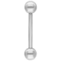 Titan Barbells mit Innengewinde, Silber Silberner Titan Barbell mit Innengewinde auf weißem Hintergrund