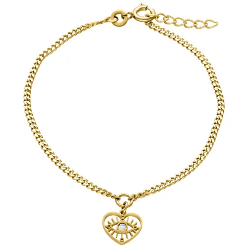 Little Heart Eye Armband - Golden Metal