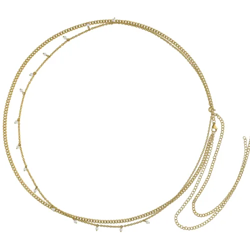 Synthetic Pearl Double Belly Chain