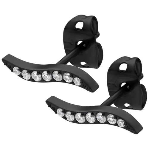 Set Crystals Earstuds - Black Metal