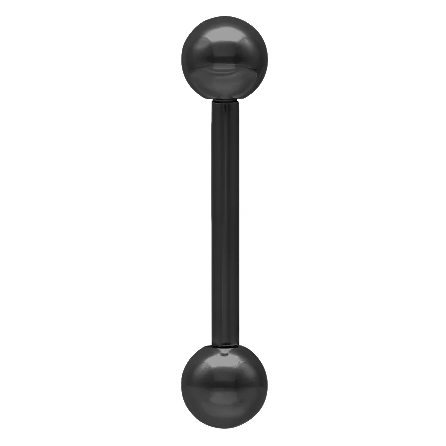 Schwarzer Barbell aus Chirurgenstahl Schwarzer Standard Barbell Piercing mit zwei Kugeln aus Chirurgenstahl