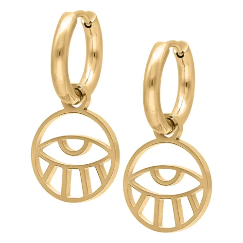 Little Eye Hoops - Golden Metal