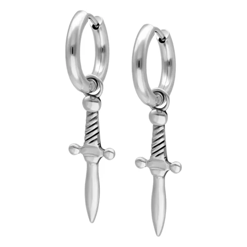 Sword Dangle Huggie Hoops