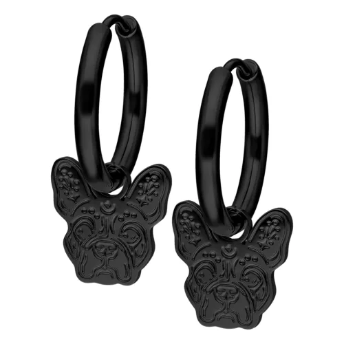 Little Bulldog Hoops - Black Metal