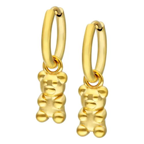 Little Gummi Bear Hoops - Golden Metal