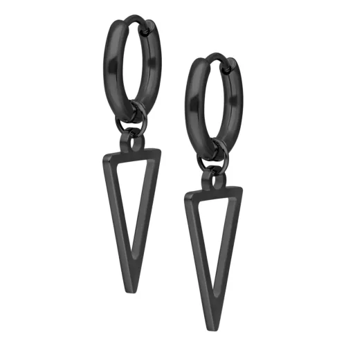 Little Cutted Triangle Hoops - Black Metal
