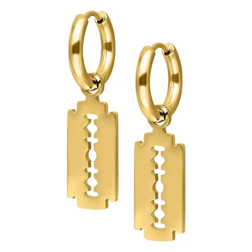 Little Razorblade Hoops - Golden Metal