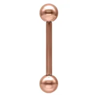 Roségoldenes Barbell mit Außengewinde auf weißem Hintergrund