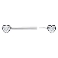 Herz Barbell Titan 12mm Silber Wildcat Silberfarbener Herz Barbell aus Titan mit 12mm Länge auf weißem Hintergrund