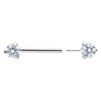 Silberner Candy Barbell mit Kristall 12 mm Silberner Candy Barbell, Titan, 12 mm Länge, klarer Kristall