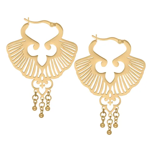 Ginkgo Leaf Hoop Earrings<!--6357d5c0b3f4d-->