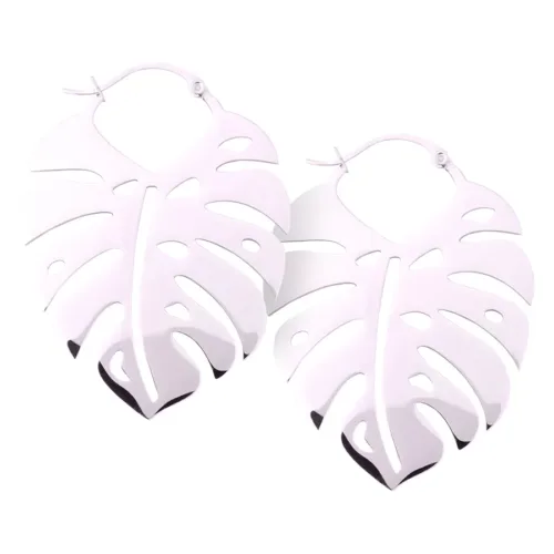 Monstera Leaf Hoop Earrings