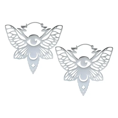 Moth Hoop Earrings