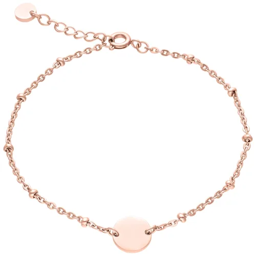 Gravierbares Basic Armband mit Perlen - Rosegold
