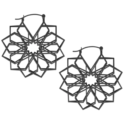 Kaleidoscope Hoops - Black Metal