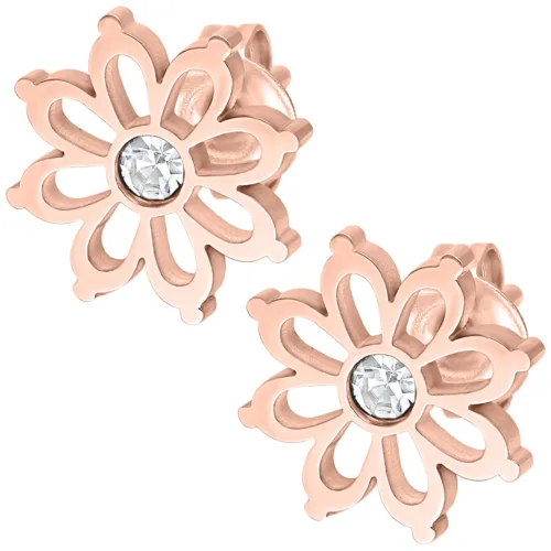 Flower Earstuds Pair - Rosegold