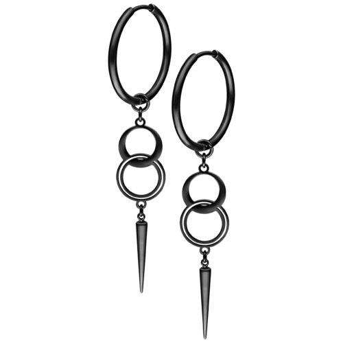 Sin Spike Hoops Pairs - Black Metal