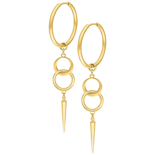 Sin Spike Hoops Pairs - Golden Metal