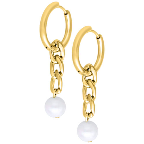 Little Chunky Synthetic Pearl Hoops