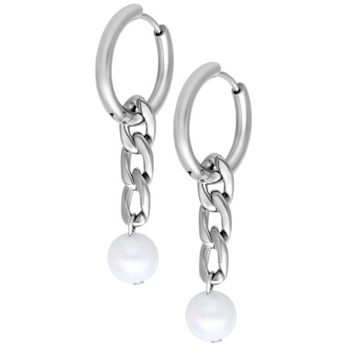 Little Chunky Synthetic Pearl Hoops
