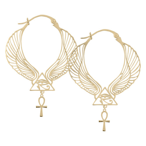 Silver Egyptian Earrings <!--6357d857f13bf--> - Golden Metal