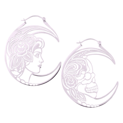 Skull Couple Hoop Earrings