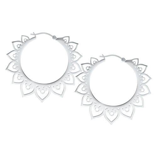 Hearts Hoops<!--6167f9b07c3d1--> - Silvercoloured Metal