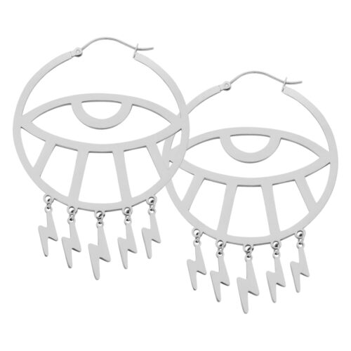 Thunderflash Eye Hoops<!--5ebd0c61d9163--> - Silvercoloured Metal