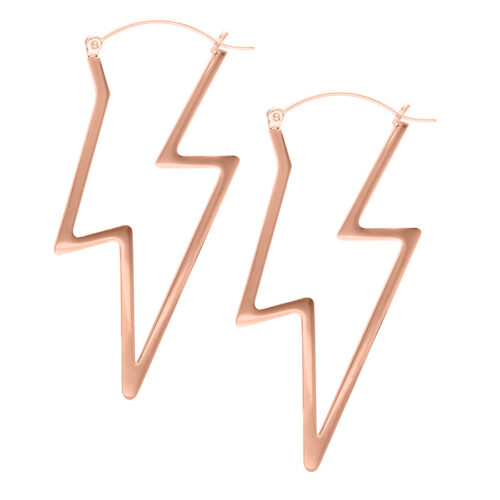 Thunderbolt Hoop Earrings - Rosegold