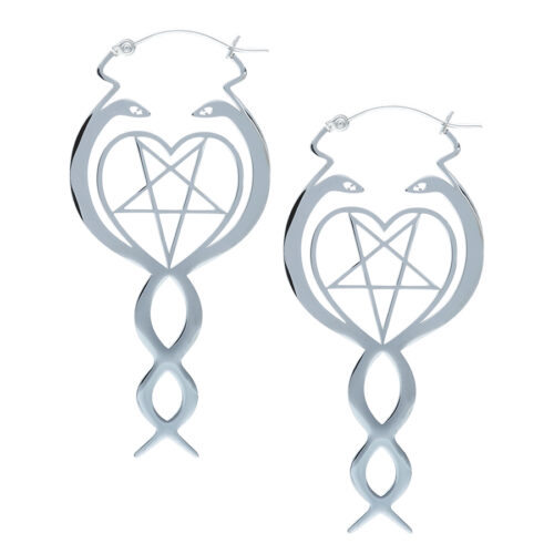 Snake Pentagram Hoop Earrings