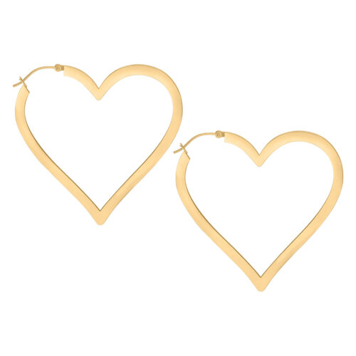 Silver Heart Hoop Earrings