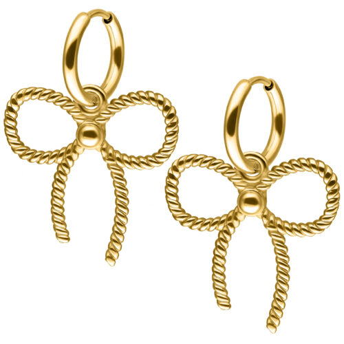 Little Twisted Bow Hoops