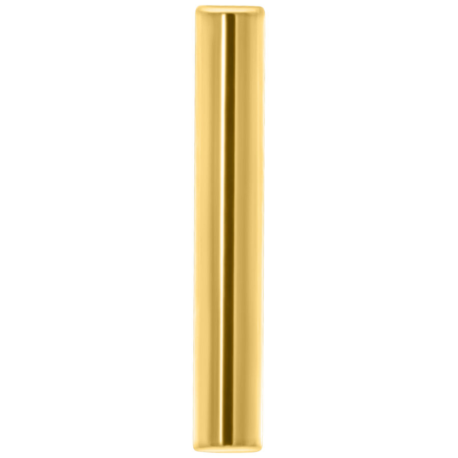 Goldenes Piercing mit Innengewinde auf weißem Hintergrund, 16mm Länge
