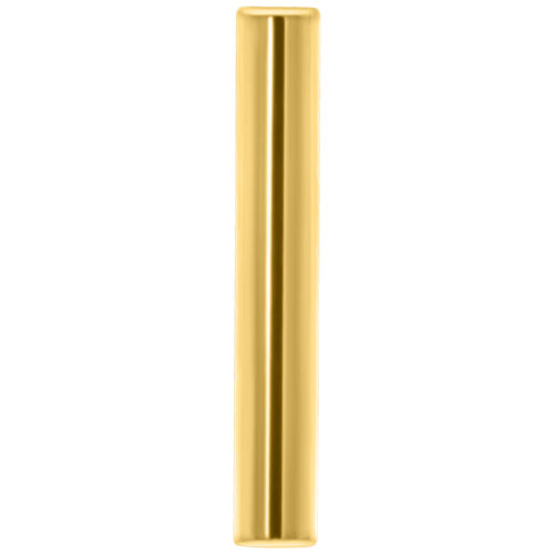 Goldenes Piercing mit Innengewinde auf weißem Hintergrund, 16mm Länge