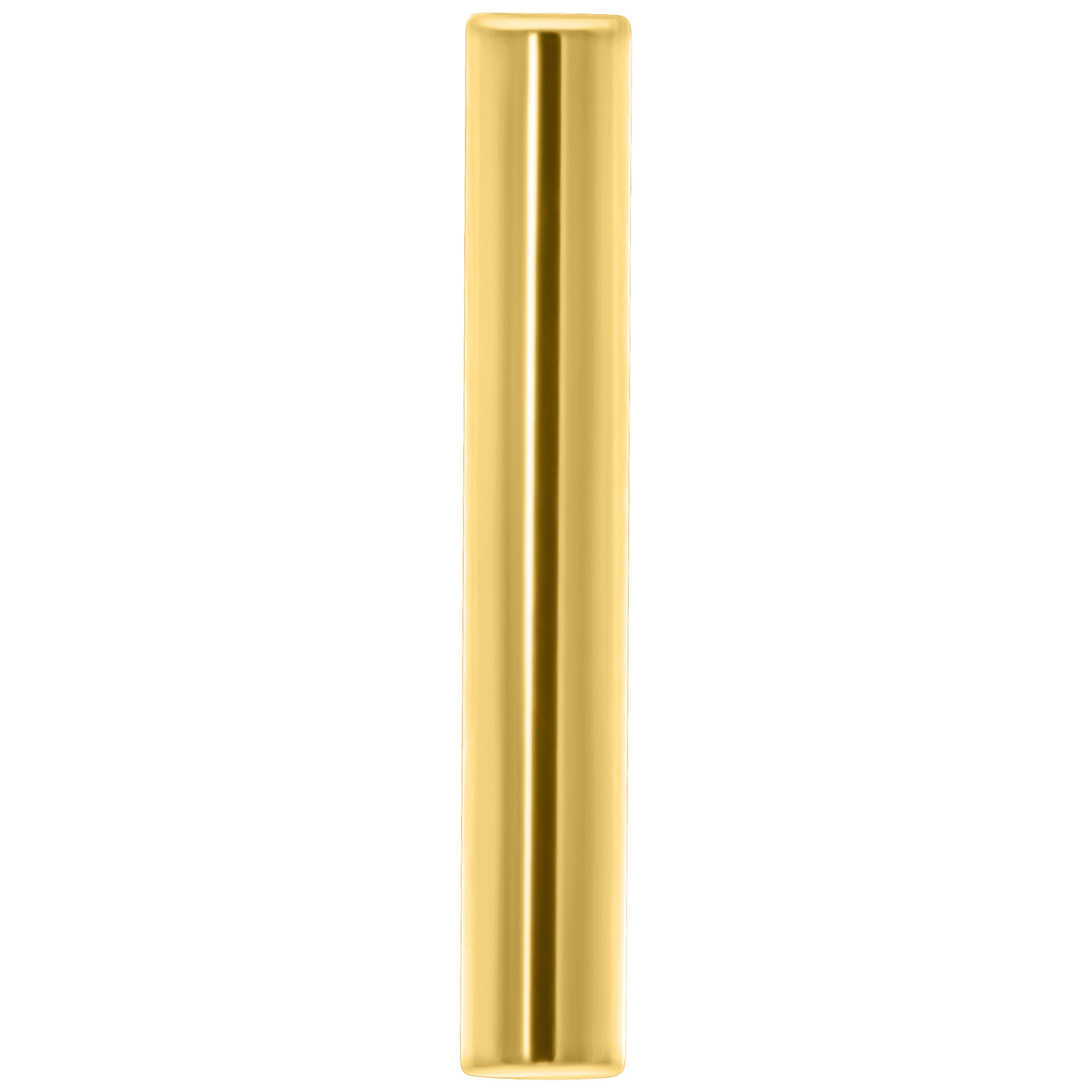 Goldenes Innengewinde-Stab Piercing 16mm Goldenes Piercing mit Innengewinde auf weißem Hintergrund, 16mm Länge
