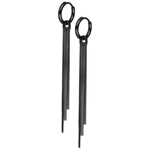 Little Snakechain Hoops (pair) - Black Metal