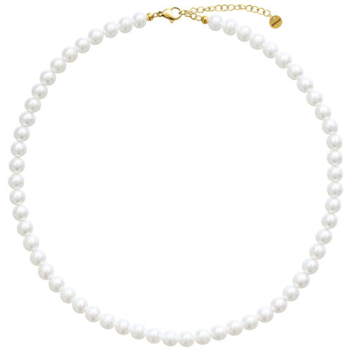 Big Synthetic Pearl Necklace Silver