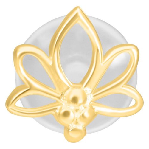 Lotus Push-Fit Labret Stud<!--6357dabe5968a--> - Golden Metal