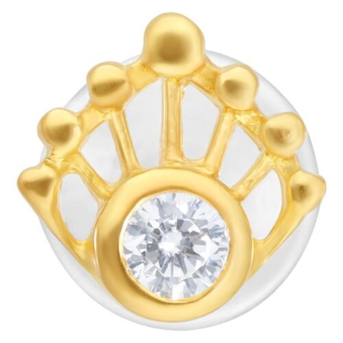 Florescence Push-Fit Labret Stud<!--6357da9b1b587--> - Golden Metal