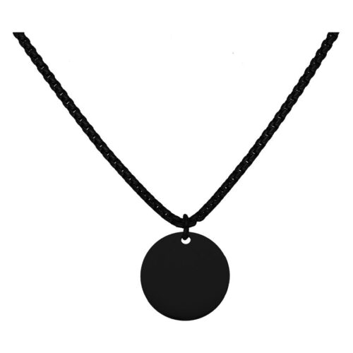 Engravable Basic Necklace<!--615eb68d49e78--> - Black Metal