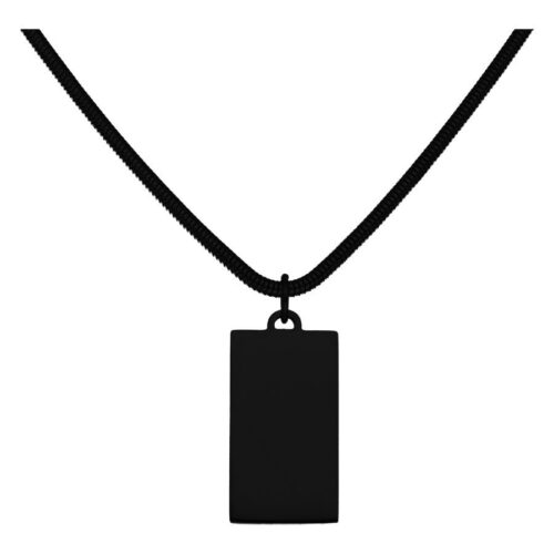 Engravable Basic Necklace<!--615ebae3ac34d--> - Black Metal
