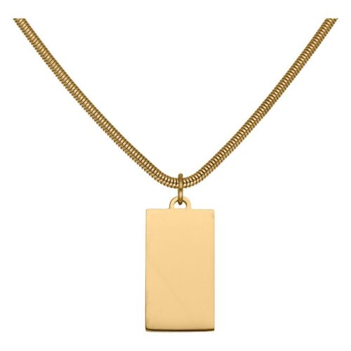 Engravable Basic Necklace<!--615ebae3ac34d--> - Golden Metal