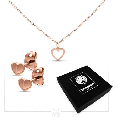 Heart Necklace with Earstuds Set