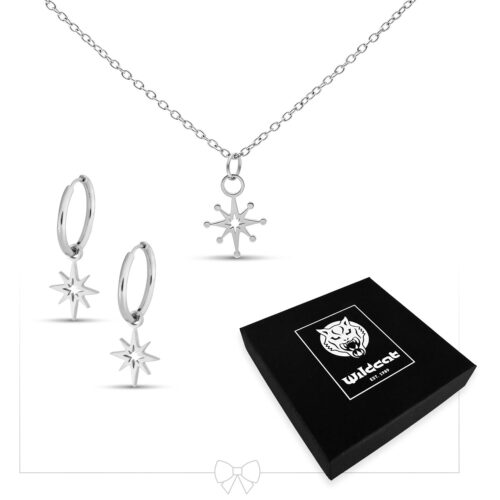 Polar Star Necklace with Hoops Set