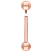 Feiner Mikro Barbell in Roségold Titan Roségoldener Mikro Barbell aus Titan, Außengewinde, weißer Hintergrund