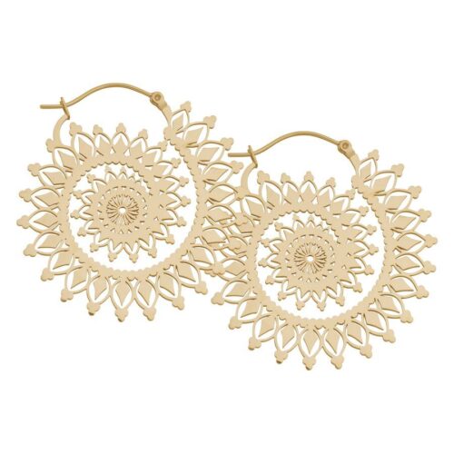 Silver Statement Earrings Nautilus Design<!--6357da8f27b6b--> - Golden Metal