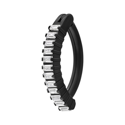 Square Crystal Belly Arch Clicker