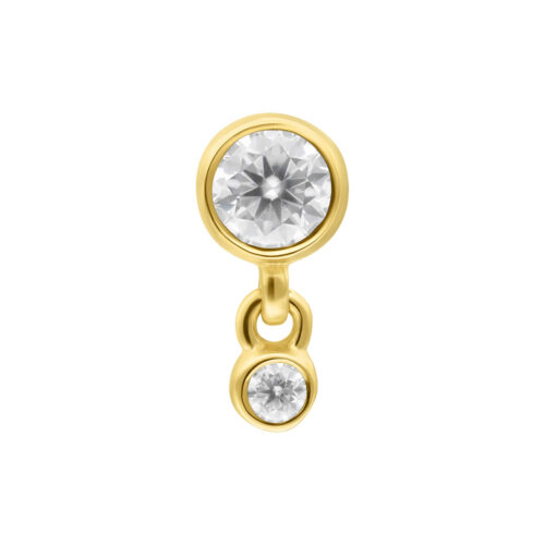 14K Gold Perfect Fit Double Crystal Attachment