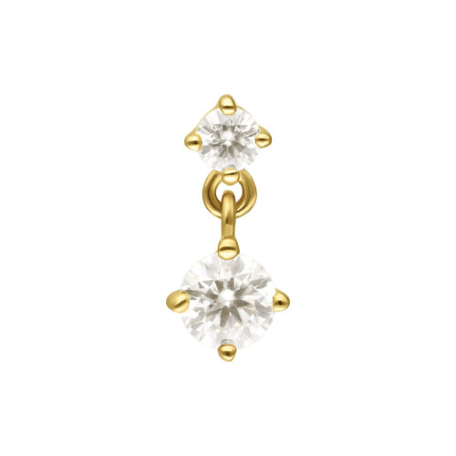 14K Gold Perfect Fit Moissanit Crystal with Hanger Attachment