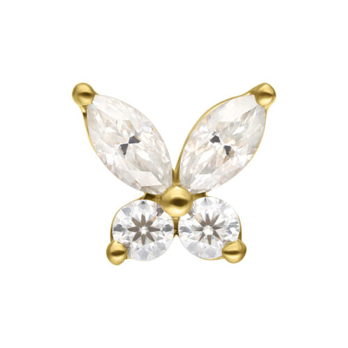14K Gold Perfect Fit Moissanit Butterfly Attachment